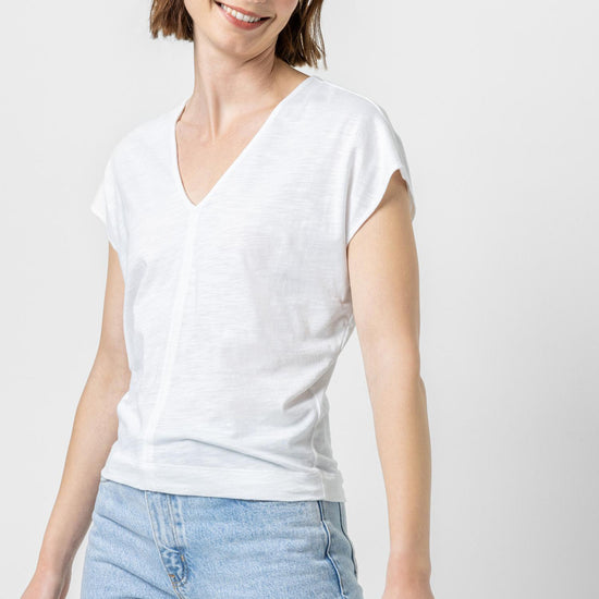 Double V Wedge Tee Womens Top White A1