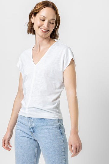 Double V Wedge Tee Womens Top White A1