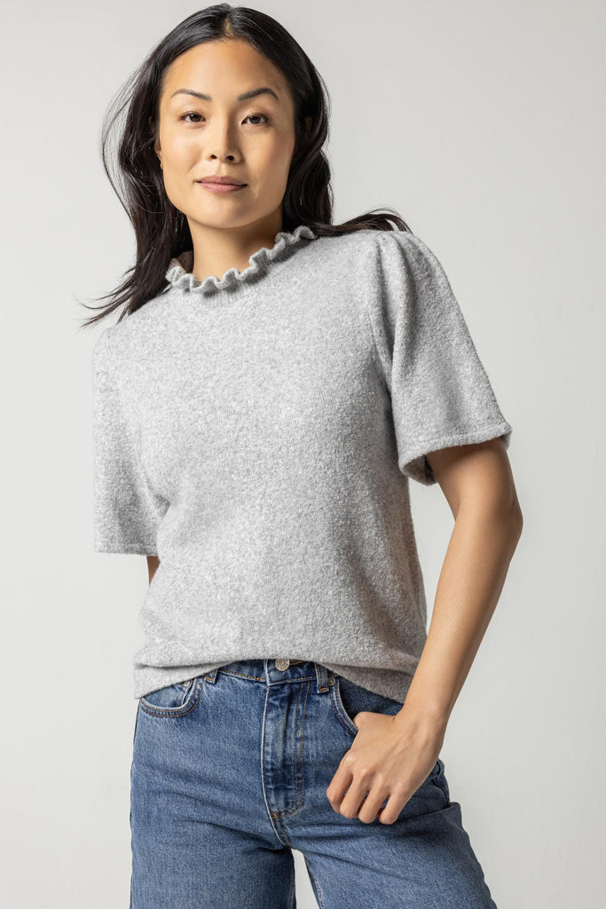 Elbow-sleeve chenille sweater, Contemporaine, Shop Women's Turtlenecks  and Mock Necks
