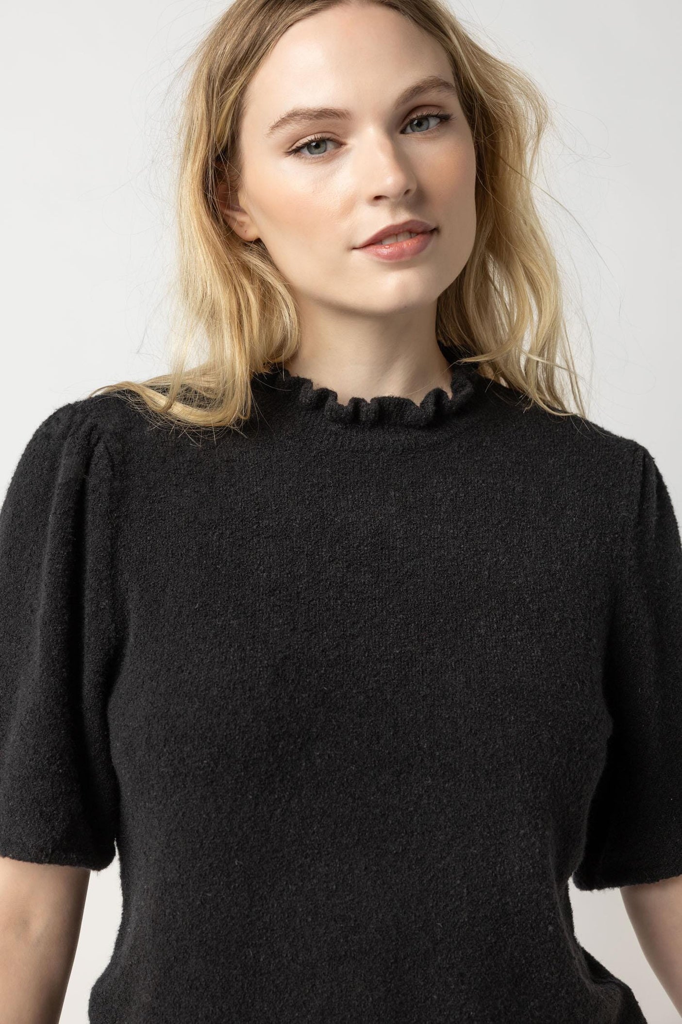 Elbow Sleeve Mock Neck Sweater