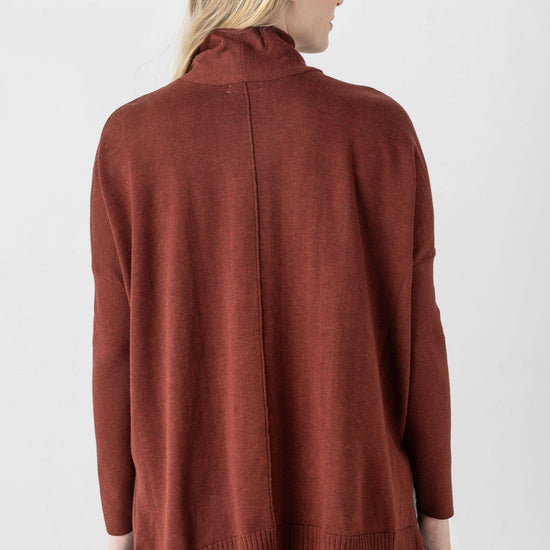 Oversized Shawl Collar Sweater Womens Sweater Mahogany A7