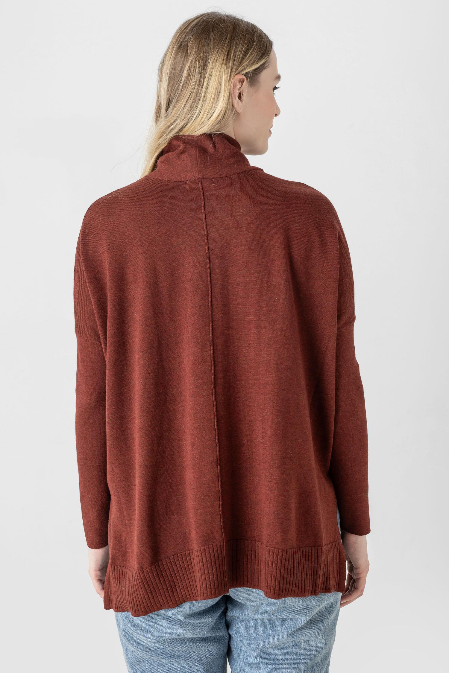 Oversized Shawl Collar Sweater Womens Sweater Mahogany A7