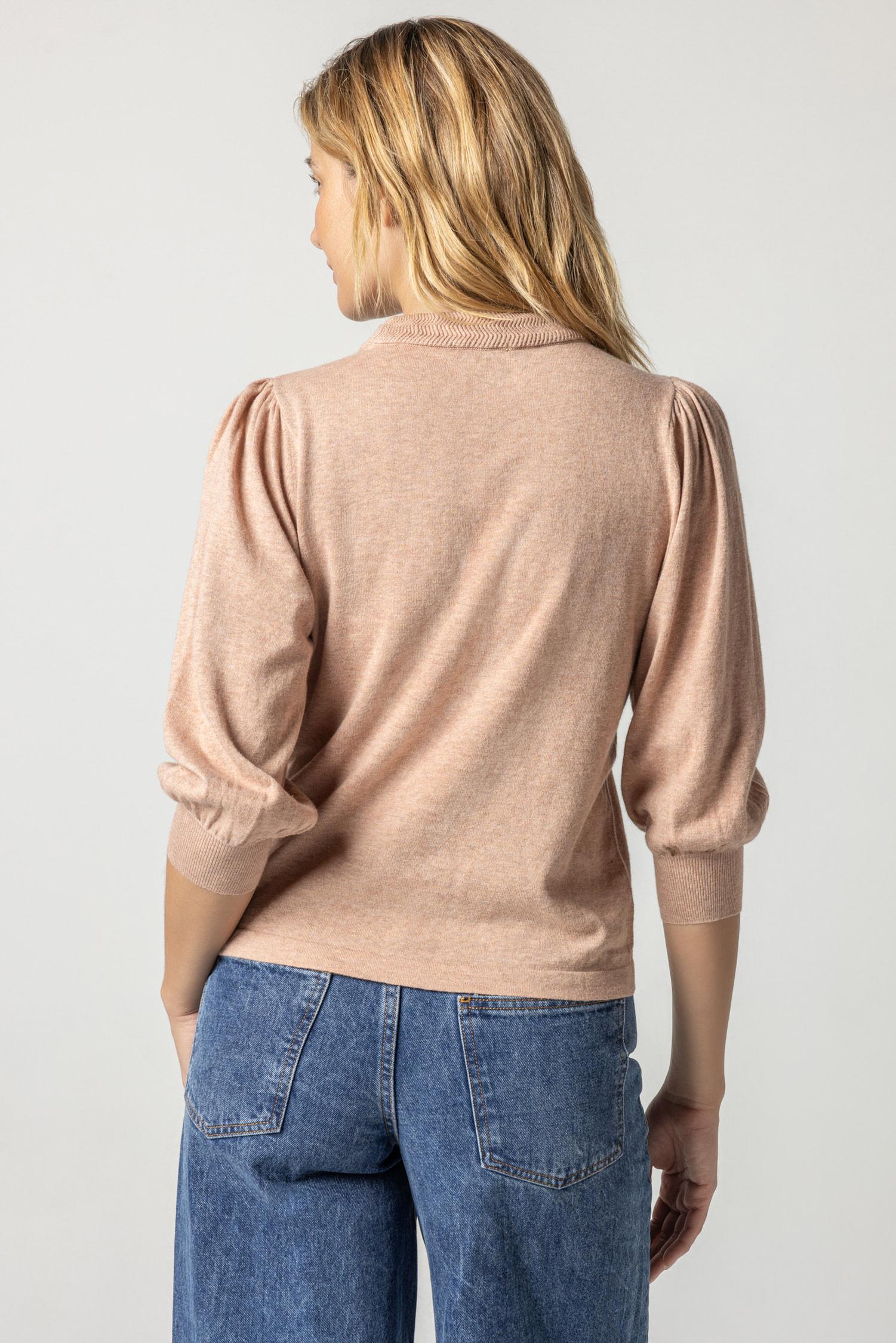 Puff Sleeve Crewneck Sweater Womens Sweater Truffle A2