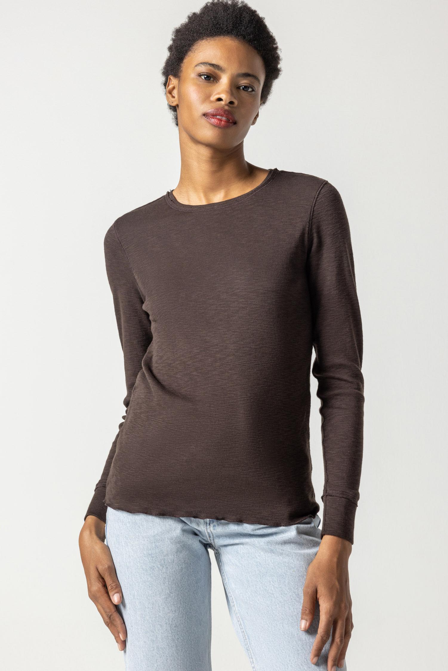 Long Sleeve Crew Womens Top Java A1