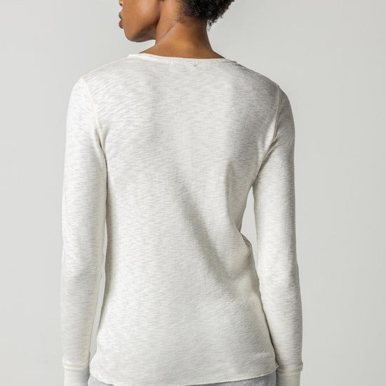 Long Sleeve Crew Womens Top Winter White A2