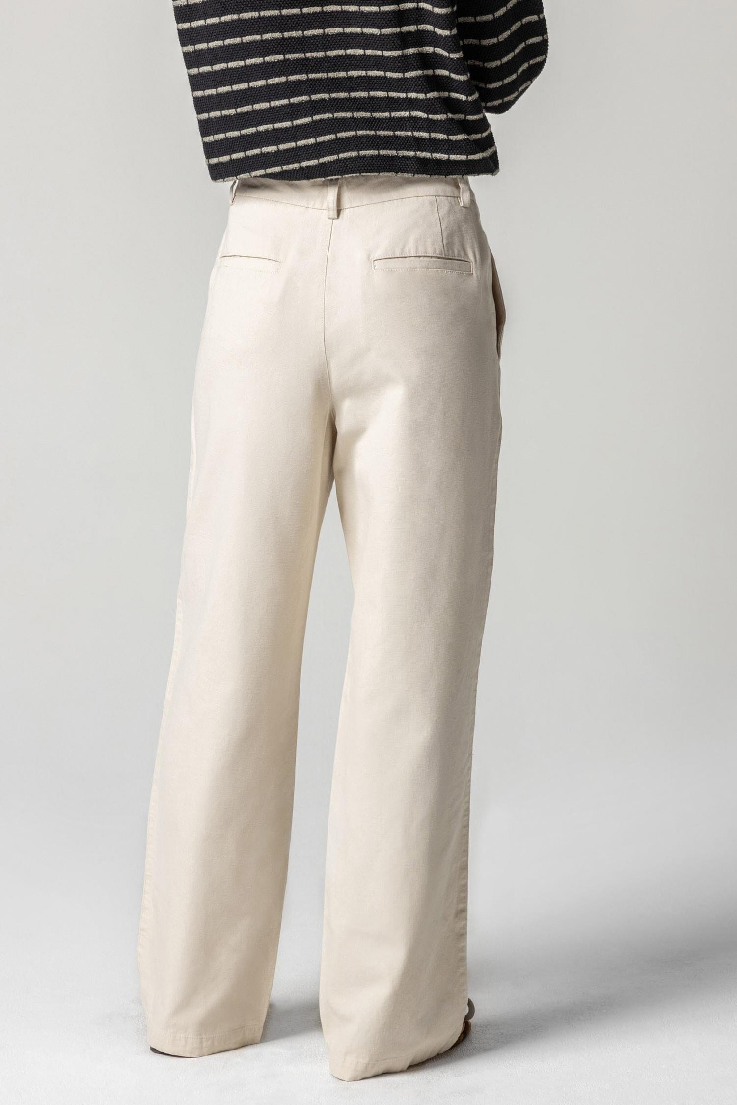 Pleat Front Full Length Pant Womens Pant Natural A2