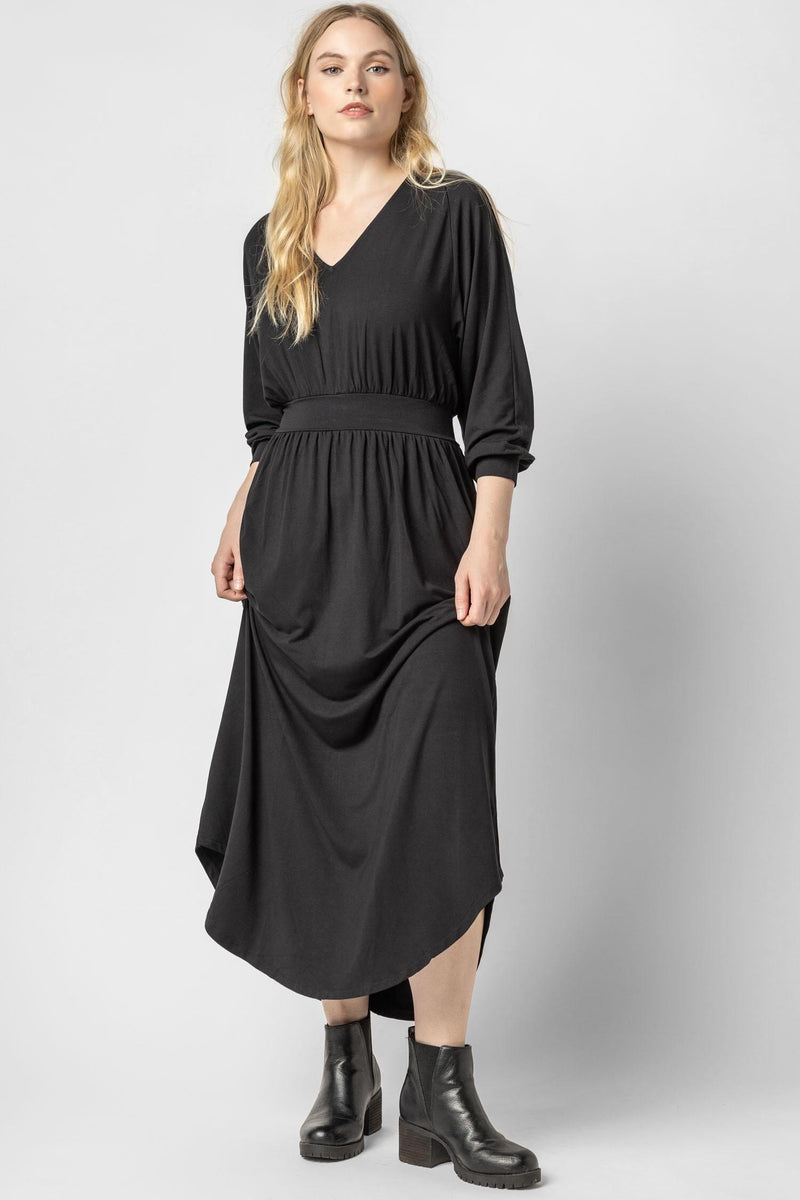 Full Sleeve V-Neck Maxi Dress