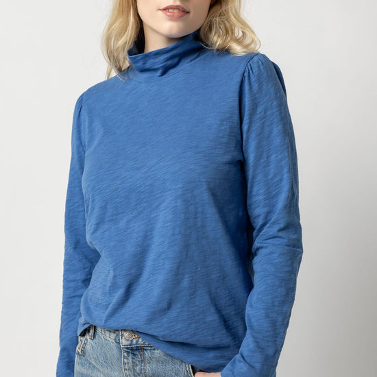 Puff Sleeve Turtleneck Womens Top Admiral A4