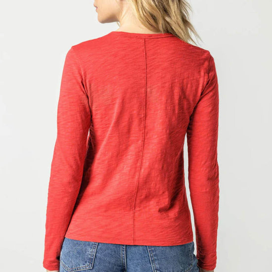 Long Sleeve Crewneck Womens Top Cinnabar A2