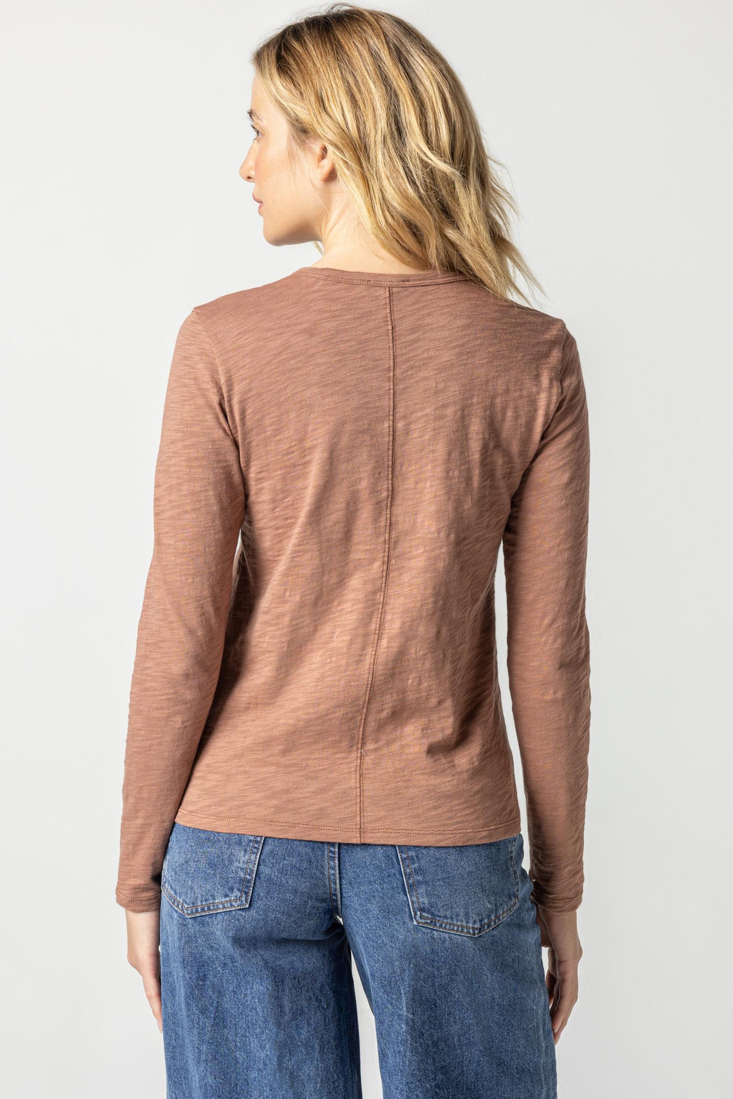 Long Sleeve Crewneck Womens Top Clove A2