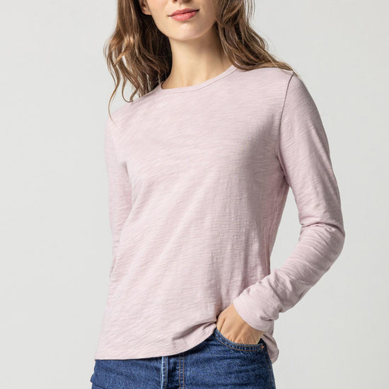 Long Sleeve Crewneck Womens Top Iced Lilac A1