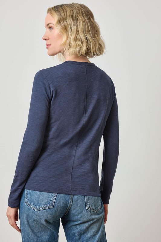 Long Sleeve Crewneck in color Navy Image A2