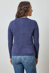 Long Sleeve Crewneck Womens Top Navy A4