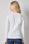 Long Sleeve Crewneck Womens Top White A2
