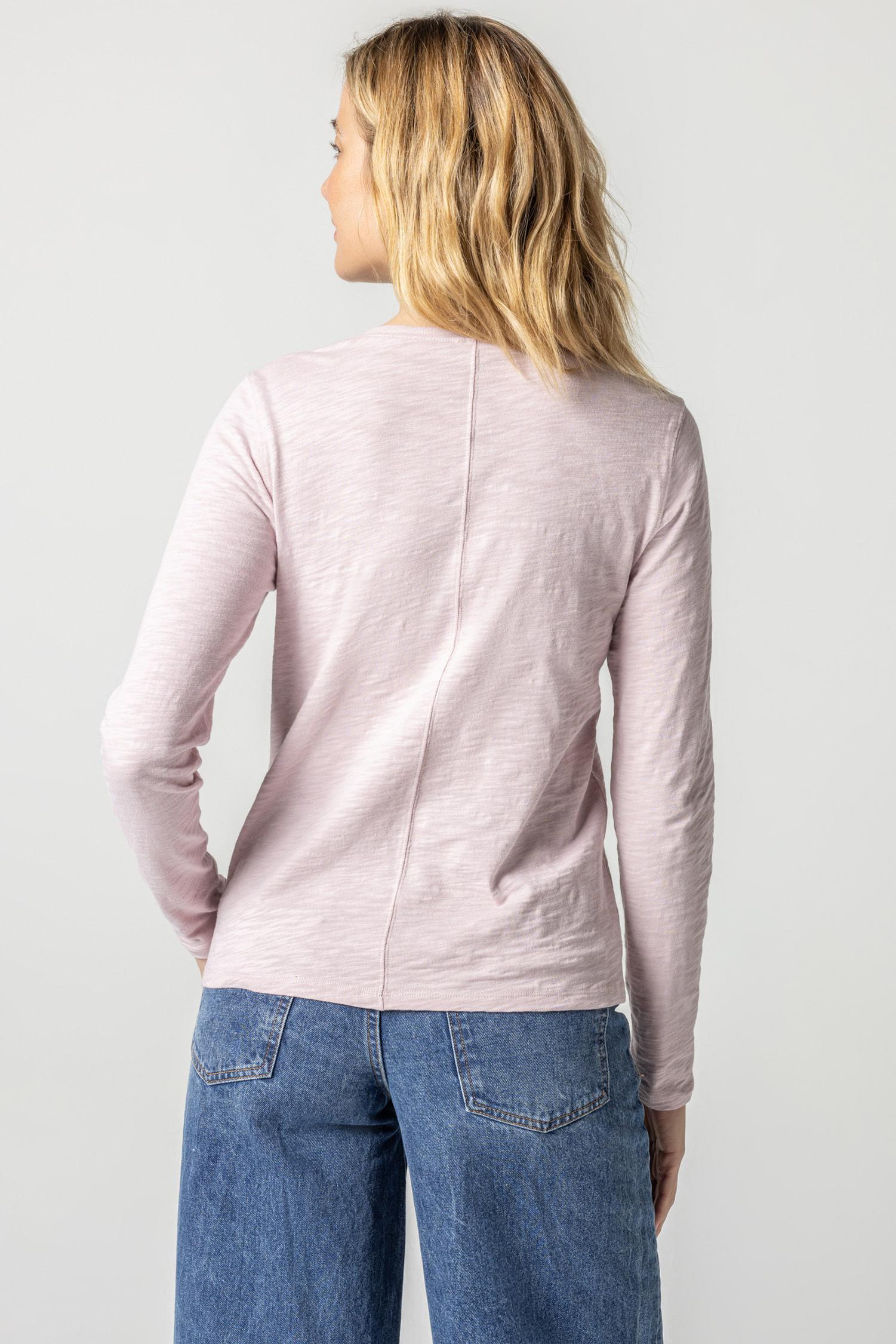 Long Sleeve V-Neck Womens Top Iced Lilac A2