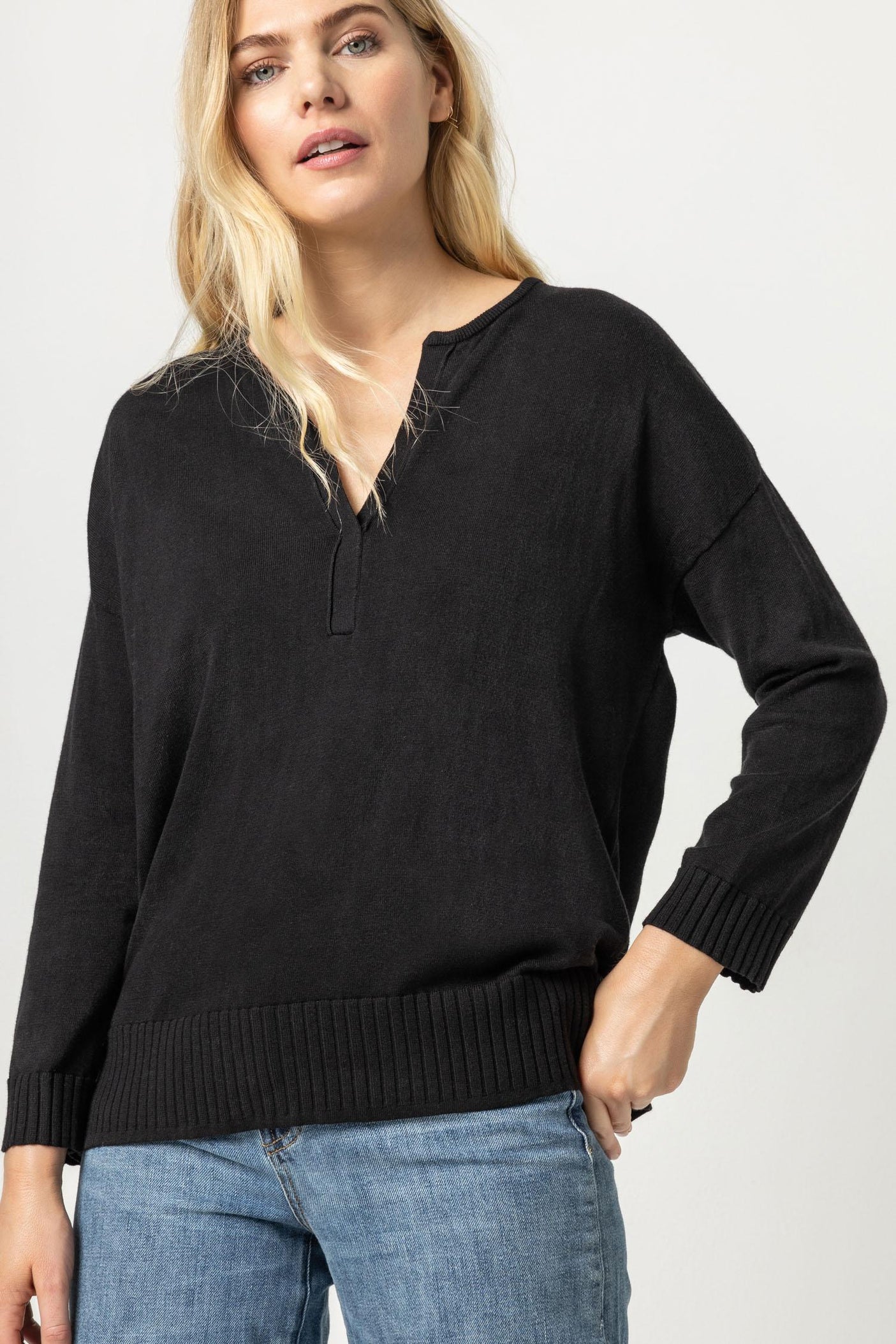 Womens black pullover on sale sweater