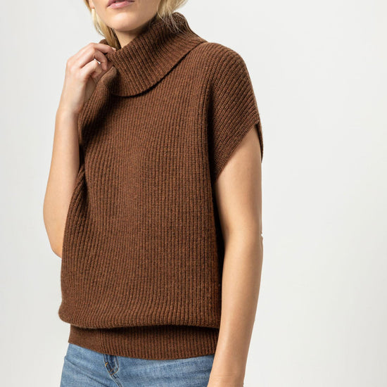 Ribbed Turtleneck Sweater Womens Sweater Copper A2