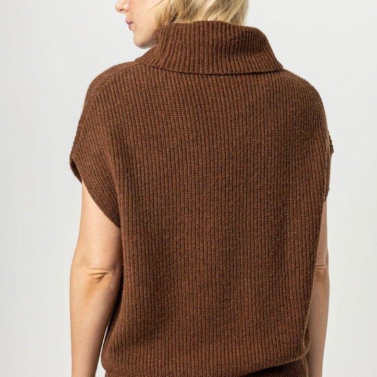 Ribbed Turtleneck Sweater Womens Sweater Copper A3