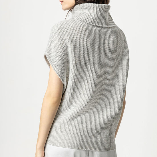 Ribbed Turtleneck Sweater Womens Sweater Heather Grey A3