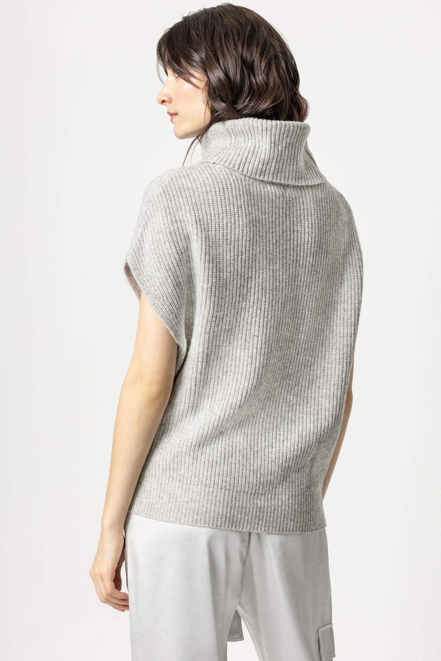 Ribbed Turtleneck Sweater Womens Sweater Heather Grey A3