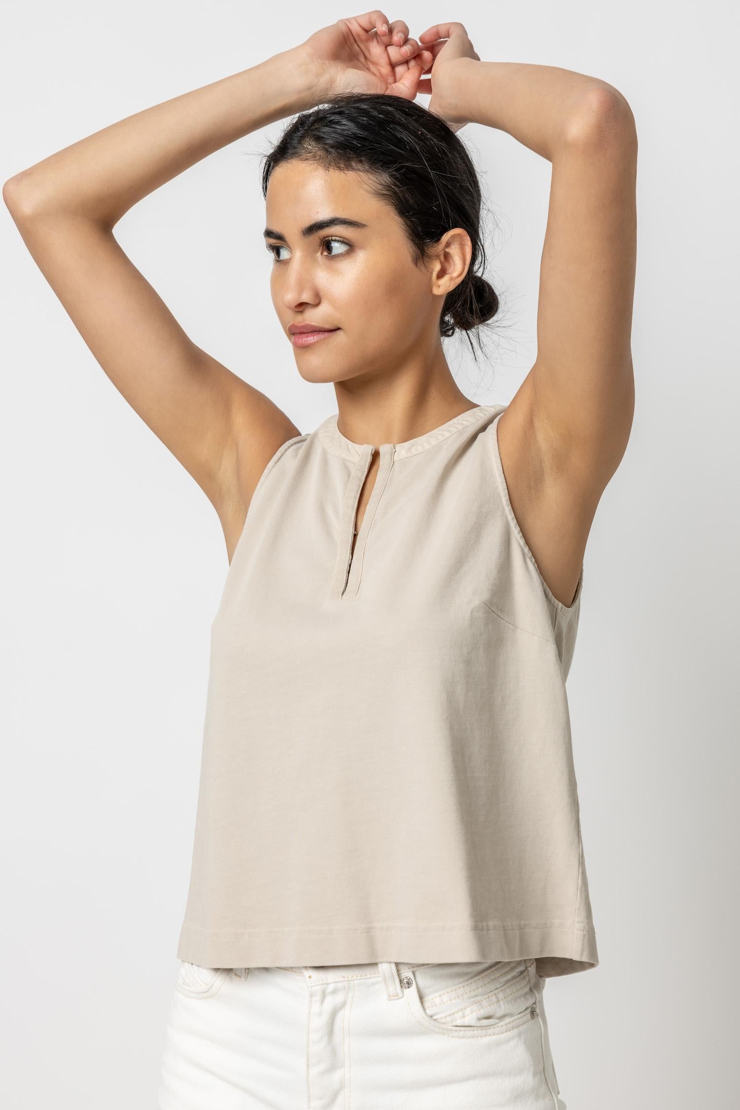 Hook & Eye Top Womens Top Pebble A1