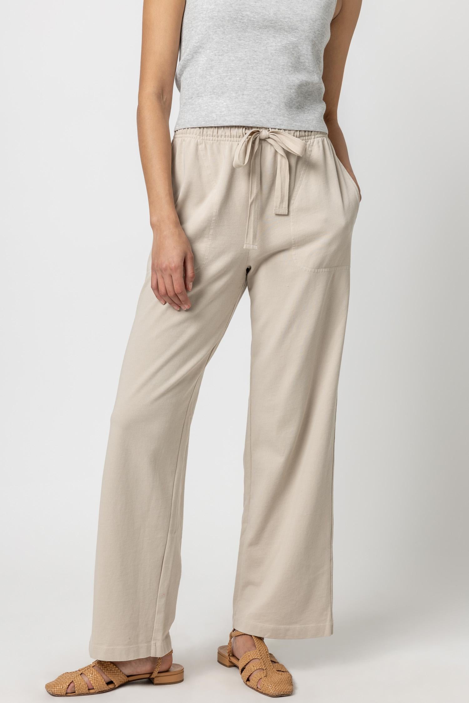 Drawstring Waist Pant Womens Pant Pebble A1