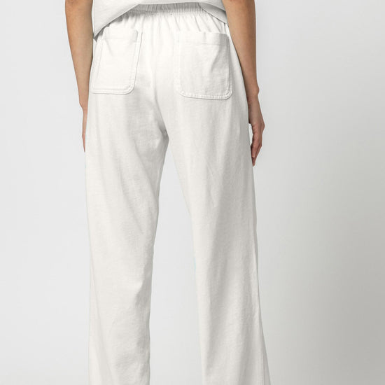 Drawstring Waist Pant Womens Pant White A2