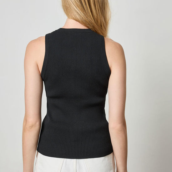 Perfect Rib Tank Sweater Womens Sweater Black A2