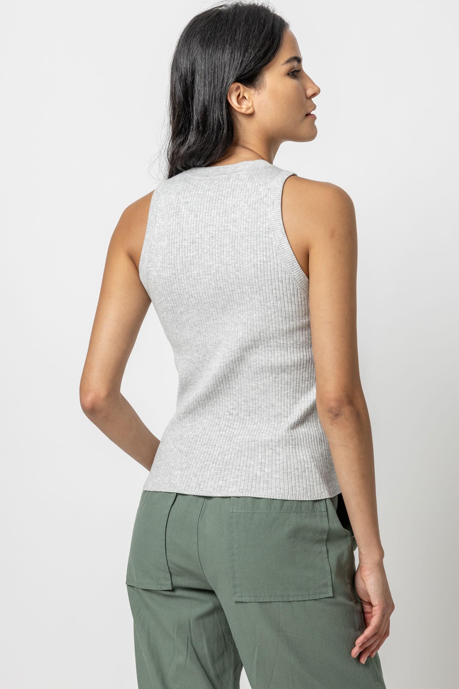 Perfect Rib Tank Sweater Womens Sweater Heather Grey A2