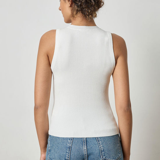 Perfect Rib Tank Sweater Womens Sweater White A3