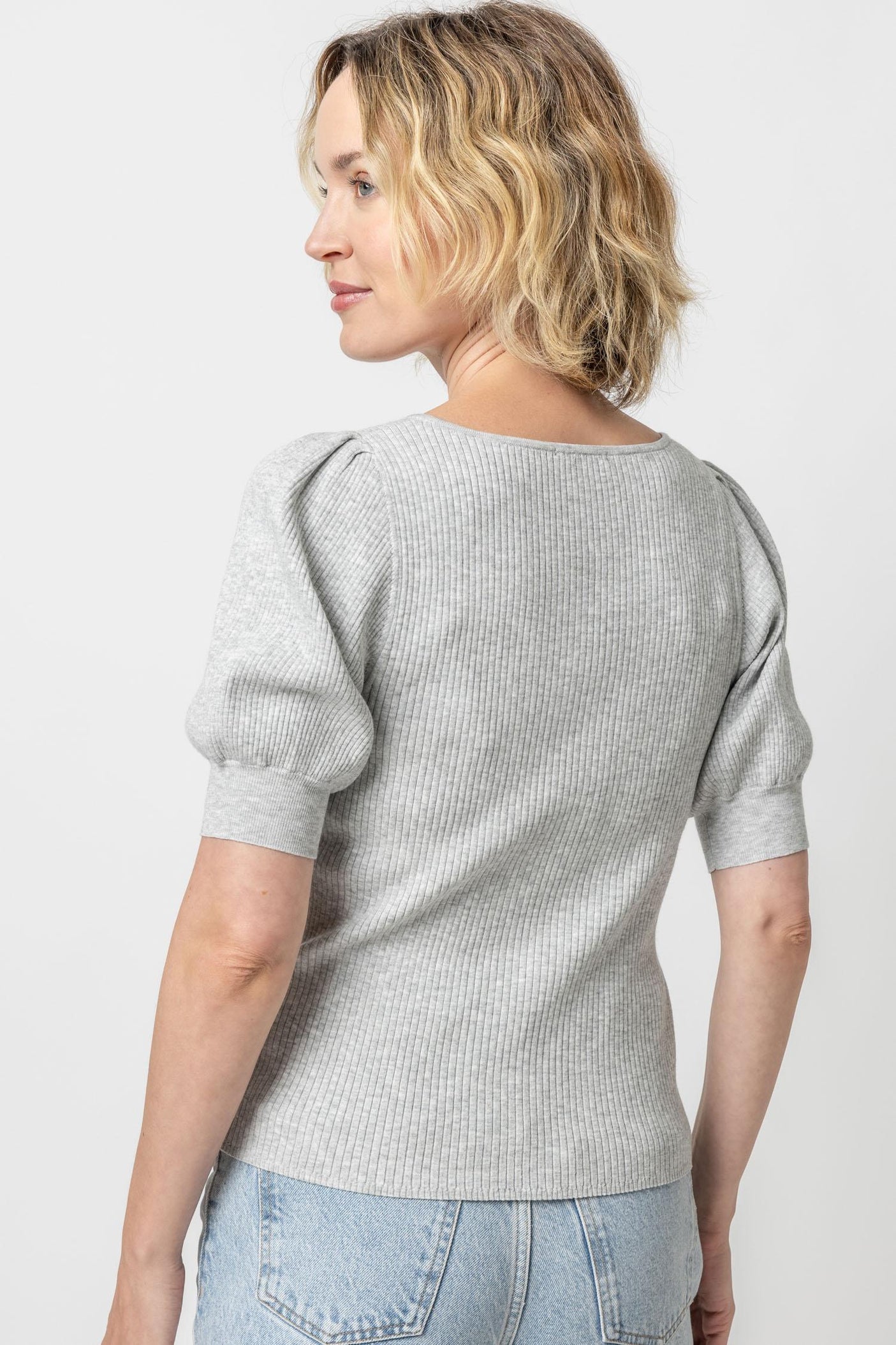 Square Neck Sweater - Heavenly Blue