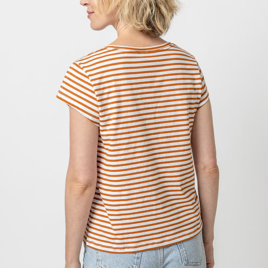 Striped Scoop Neck Womens Top Sienna Stripe A2