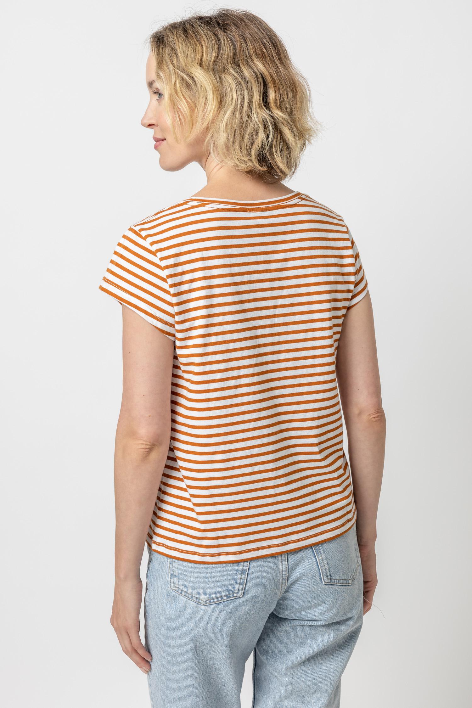 Striped Scoop Neck Womens Top Sienna Stripe A2