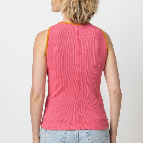 Contrast Binding Crewneck Tank Womens Top Rosebud A3