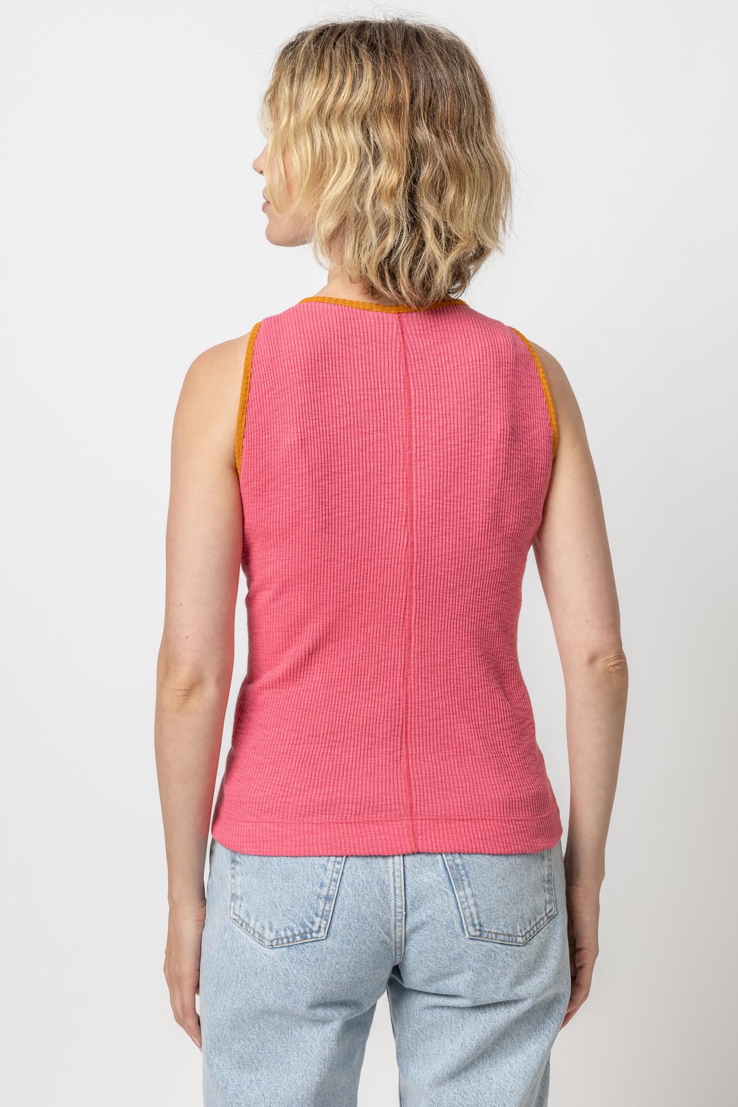 Contrast Binding Crewneck Tank Womens Top Rosebud A3