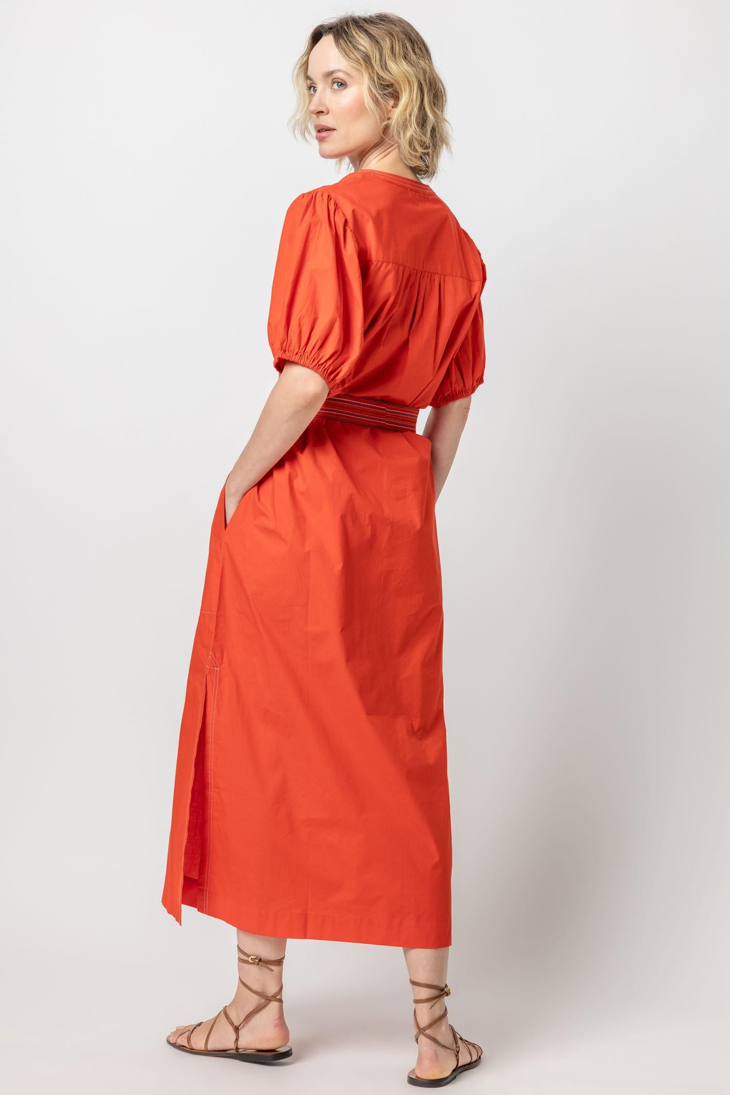 Split Neck Full Sleeve Maxi Dress Womens Dress Poppy A3