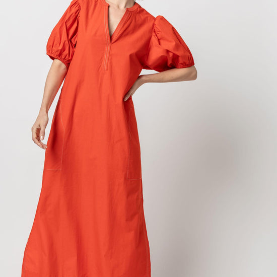 Split Neck Full Sleeve Maxi Dress Womens Dress Poppy A4