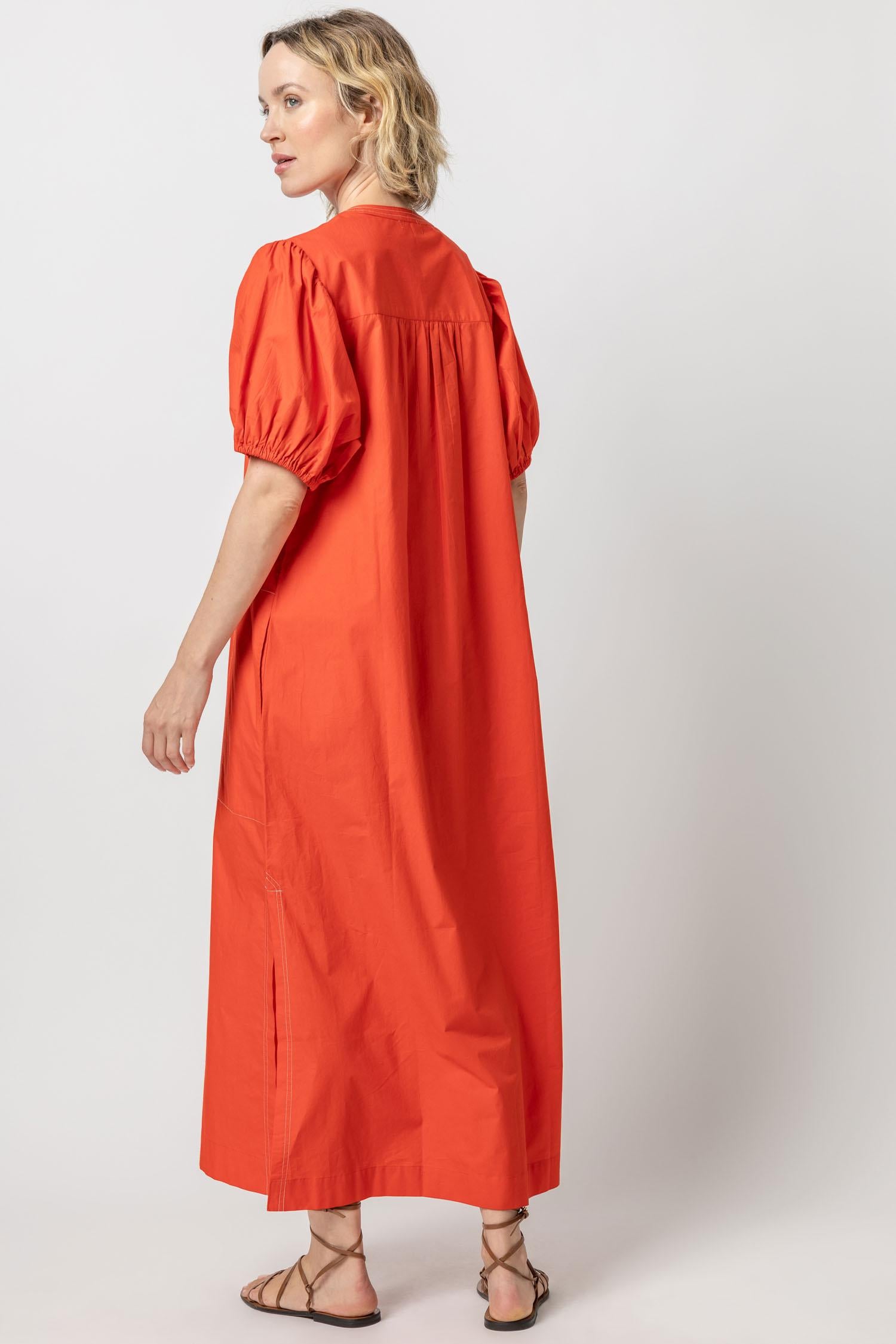 Split Neck Full Sleeve Maxi Dress Womens Dress Poppy A5