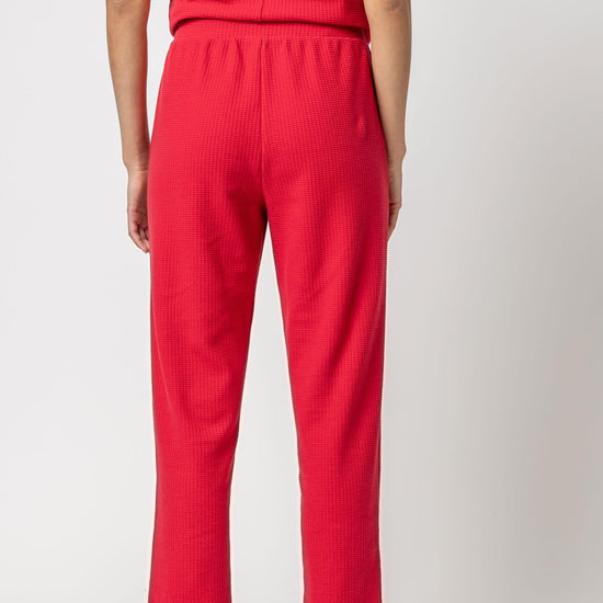 Straight Leg Waffle Pant Womens Pant Cerise A2