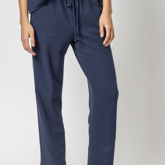 Straight Leg Waffle Pant Womens Pant Navy A1