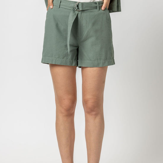 Belted Canvas Shorts Womens Short Seagrass A1