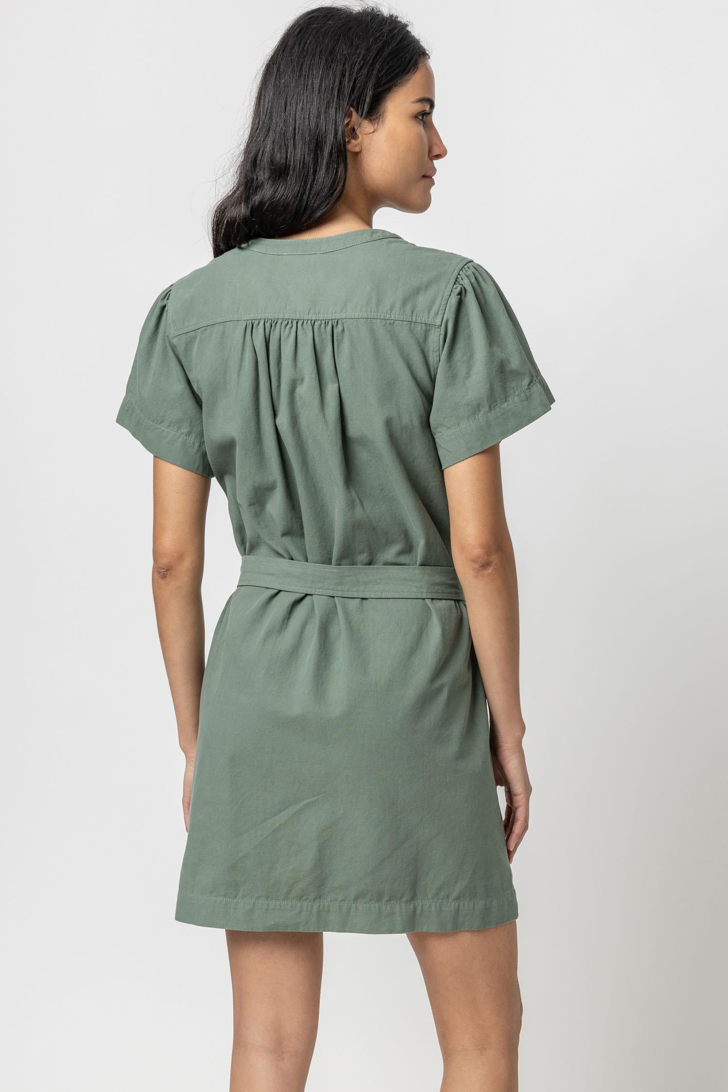 Half-Placket Canvas Dress Womens Dress Seagrass A3