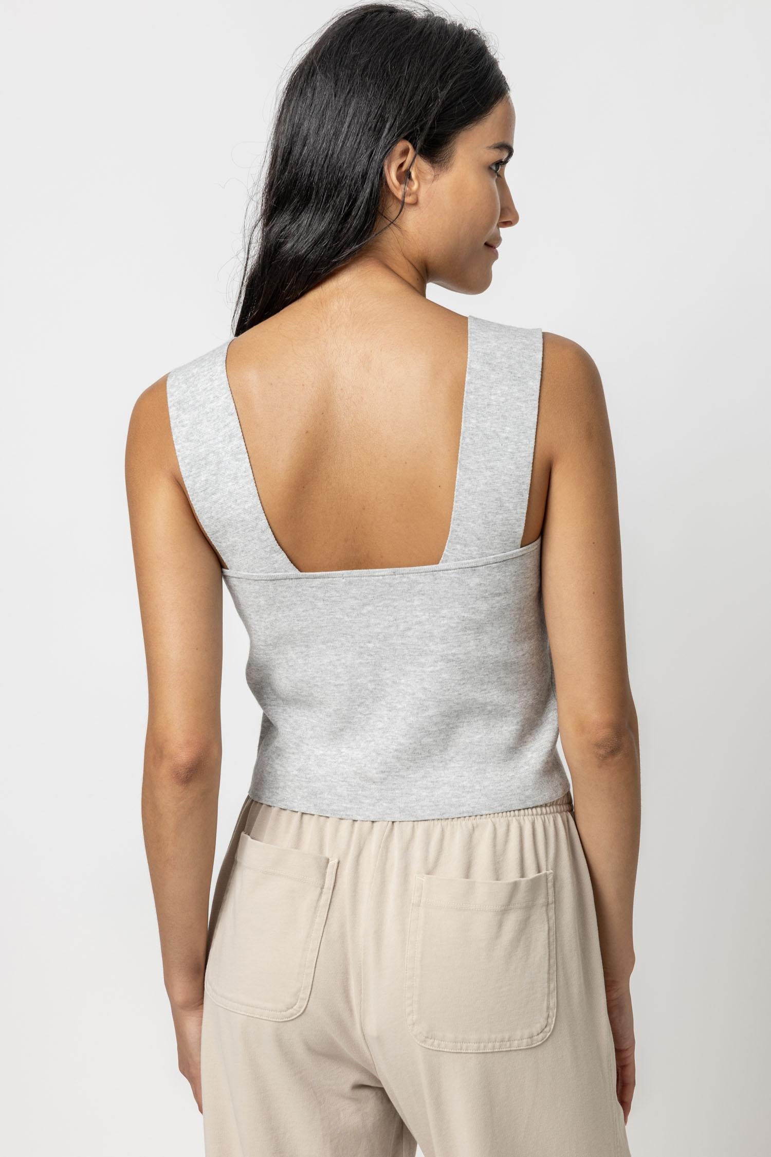 Cropped Tank Womens Sweater Heather Grey A2