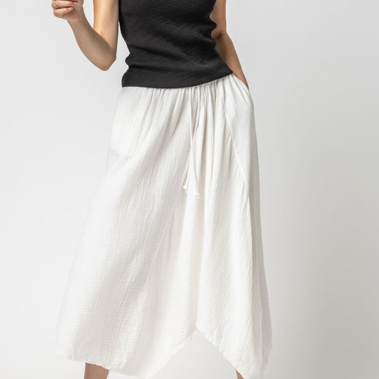 Gauze Waterfall Skirt Womens Skirt White A1