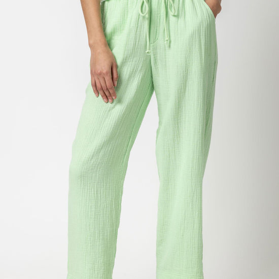 Straight Leg Gauze Pant Womens Pant Honeydew A1