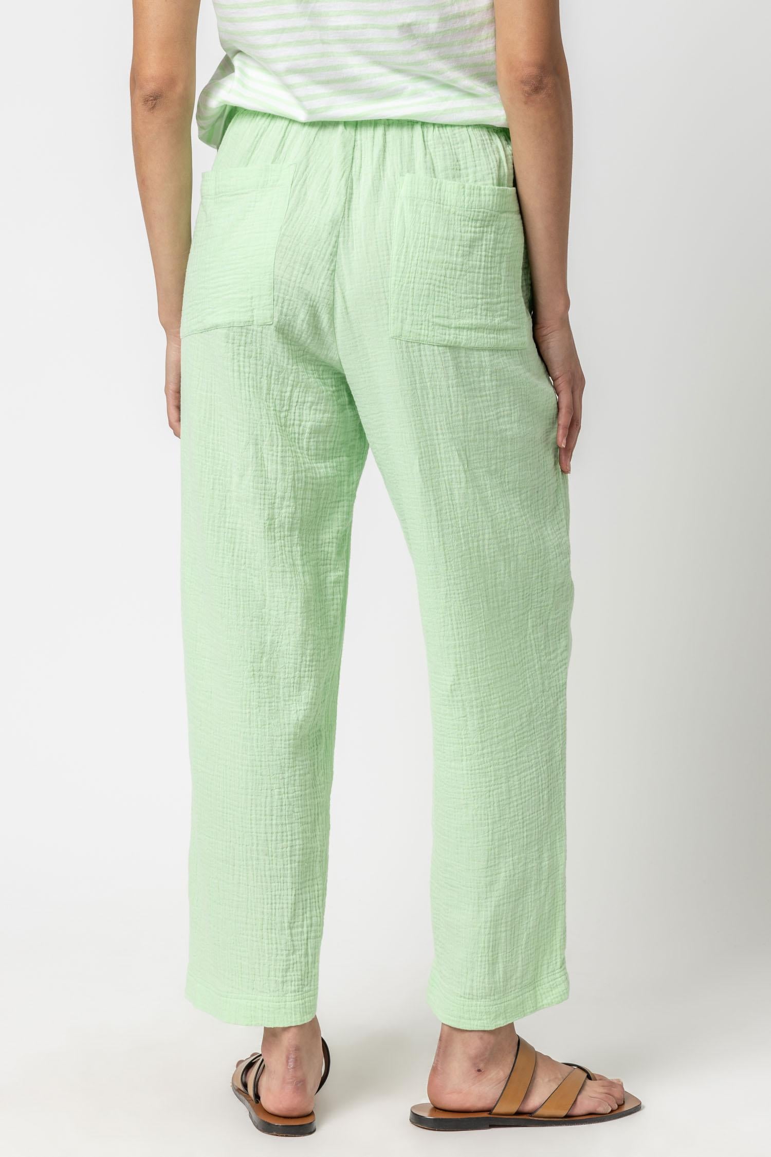 Straight Leg Gauze Pant Womens Pant Honeydew A2