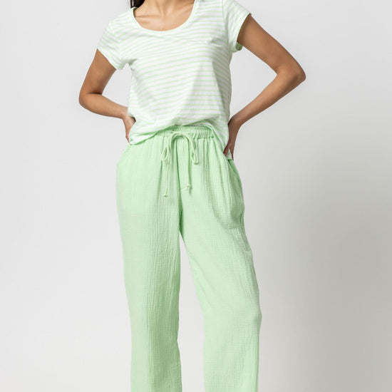 Straight Leg Gauze Pant Womens Pant Honeydew A3