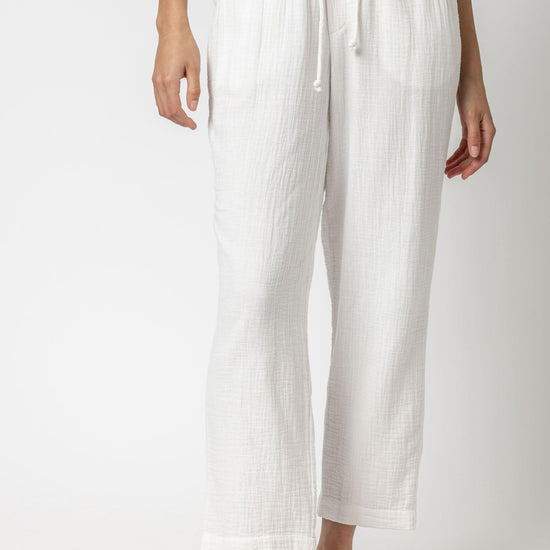 Straight Leg Gauze Pant Womens Pant White A1