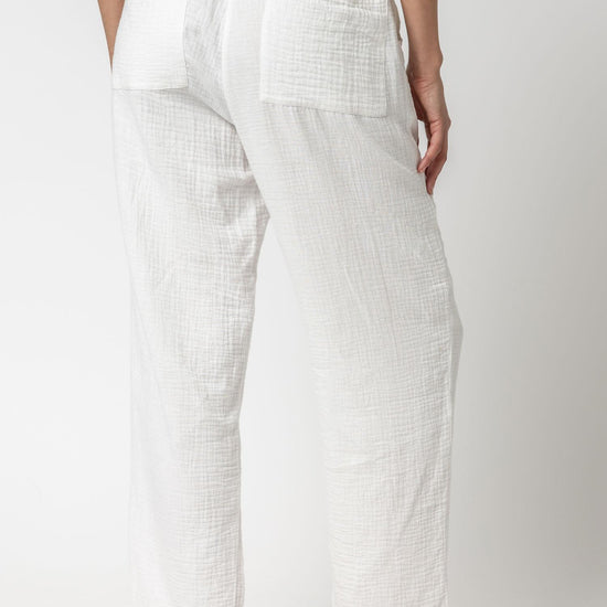 Straight Leg Gauze Pant Womens Pant White A2