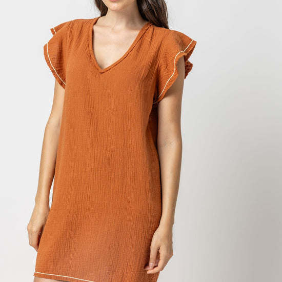 Flutter Sleeve Gauze Dress Womens Dress Sienna A1